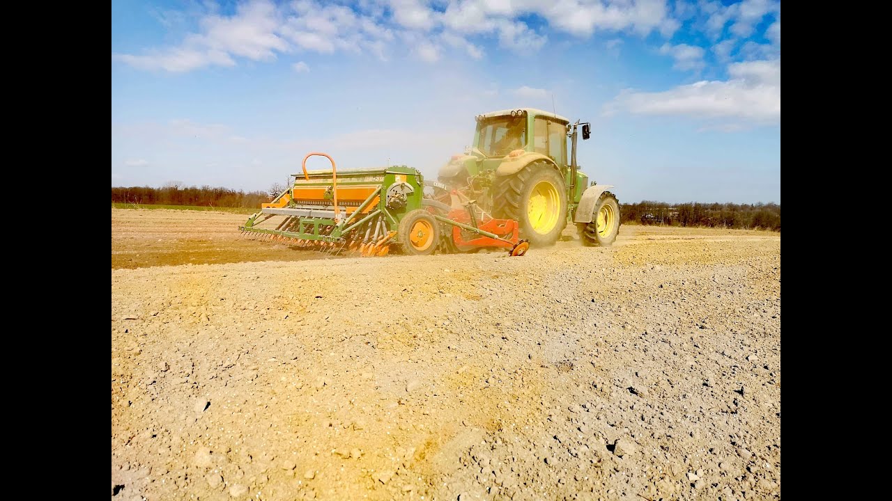 siew jęczmienia JOHN DEERE 6120 & UNIA CERES & AMAZONE D9 YouTube