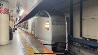 E259系(Ne-008編成)特急 成田エクスプレス23号 成田空港行き東京駅地下4番線到着停車シーン