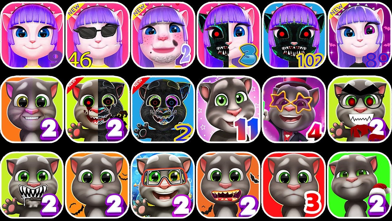 My Tom, My Tom 2,My Talking Tom 11,My Tom Cat 4,My Angela,My Angela 2,My Angela 46,My Angela 89+102