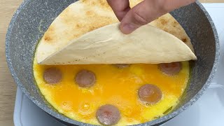 Take a tortilla, eggs, and make a minute breakfast # 90