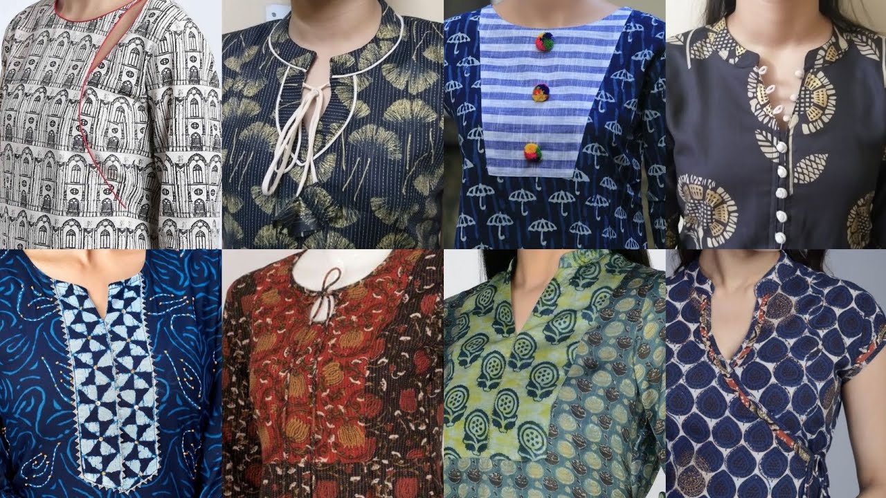 Cotton Kurti Simple Neck Designs / Simple Neck Patterns Kurti / Kurti Ke Simple Neck Design Images