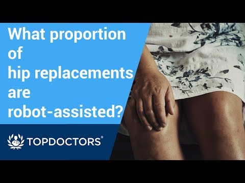 What proportion of hip replacements are robot-assisted?