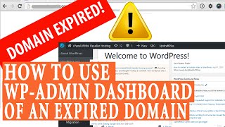 How to use WP admin Dashboard of an expired domain?