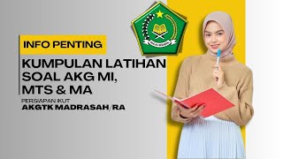 Latihan Soal AKG Guru MI, MTs & MA yuk sebelum asesmen, lihat video ini dan unduh soalnya