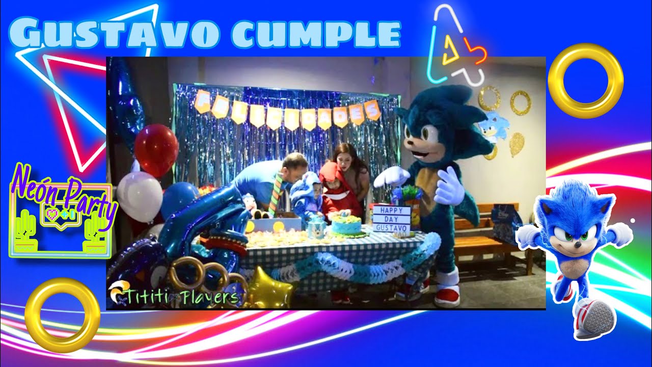 Gustavo cumple 4!! / fiesta Neón de Sonic / fiesta en cuarentena / Sonic’s neon party