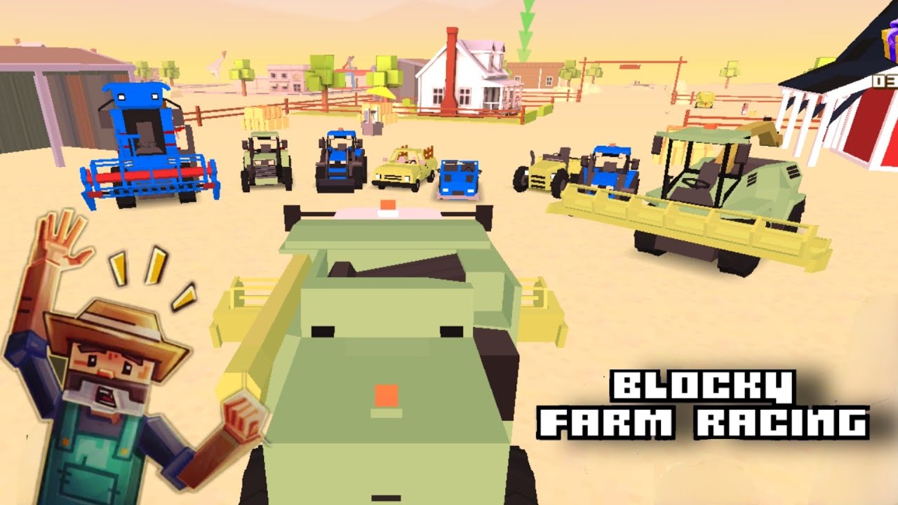 Blocky Farm Racing and Simulator: Texan Bought all the Agricultural Machineries