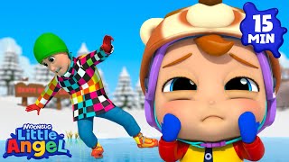 skating together is fun until dad falls fun sing along songs