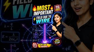 Electric Field Due to Infinite Long Charged Wire | Class 12 Physics|Board Exam 2027 #shorts#trick