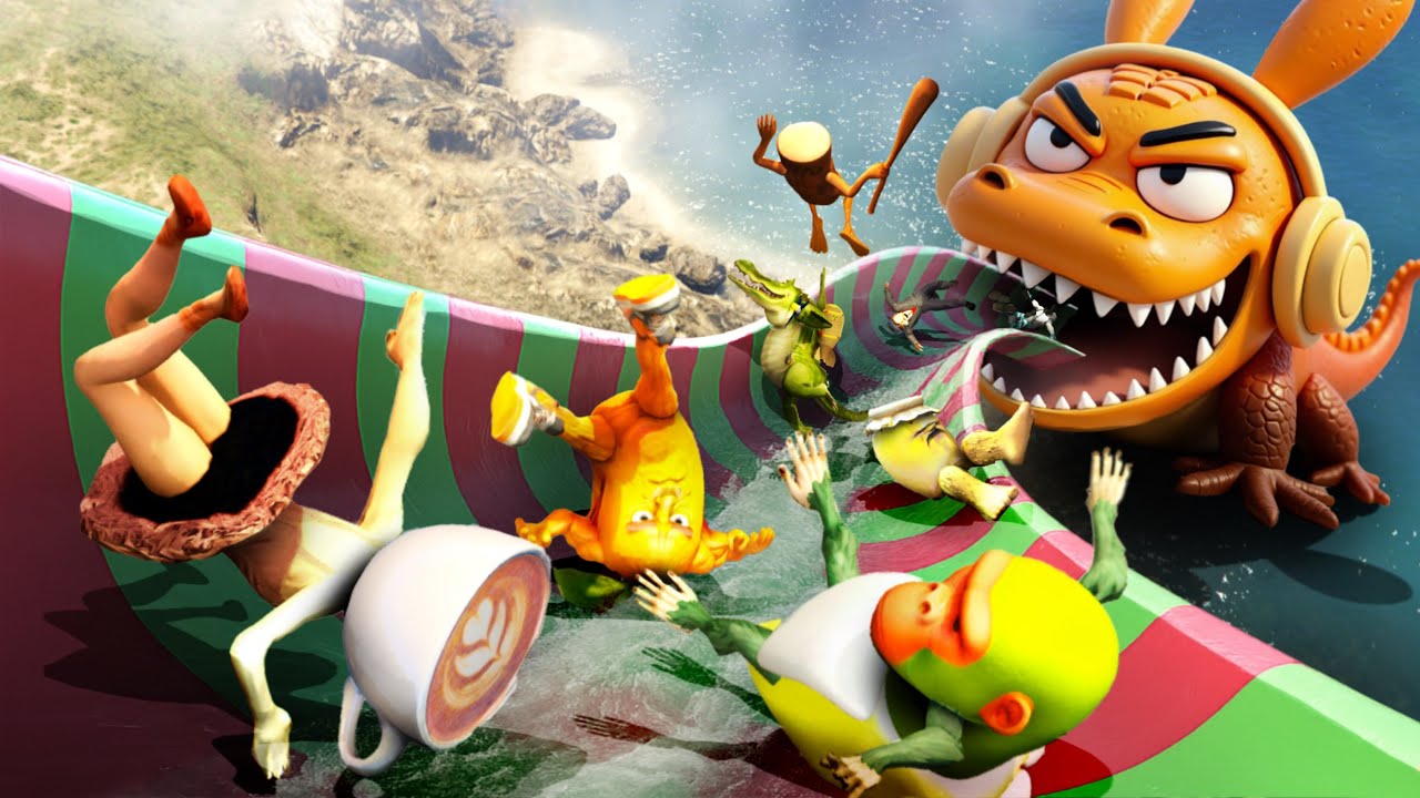 GTA 5 Bombardiro Crocodilo and Tralalero Tralala Band Jumping into Massive Croco-Sprunki Trap