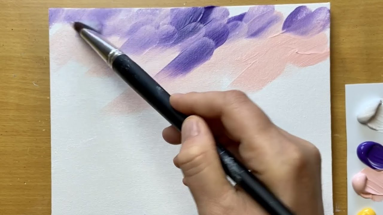 Acrylic Landscape Painting / Sunset Painting - YouTube