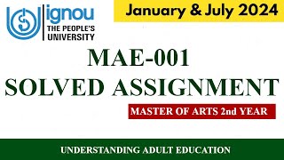 MAE-001 SOLVED ASSIGNMENT 2024 II MASTER OF ARTS (EDUCATION) 2nd YEAR