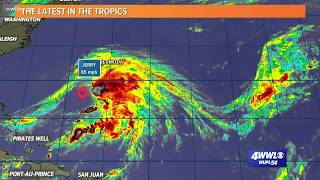 Three named tropical storms churning in the Atlantic Ocean