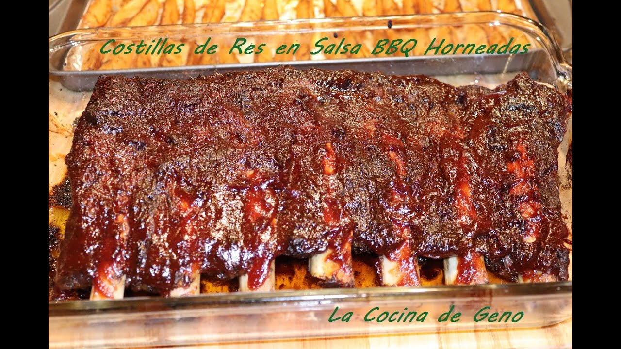 Como Hacer Costillas de Res con Salsa BBQ Horneadas / BBQ Ribs for ...