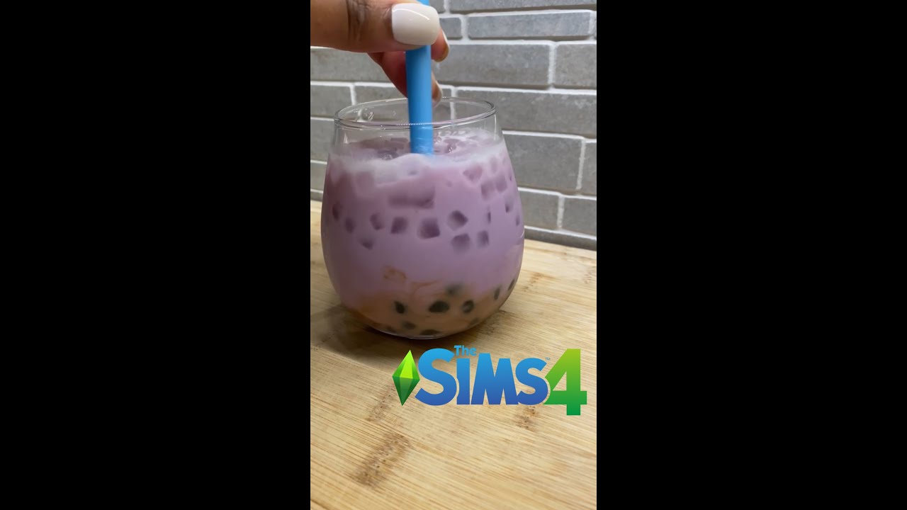Making Sims 4 Food pt2 Taro Milk Bubble Tea High School Years