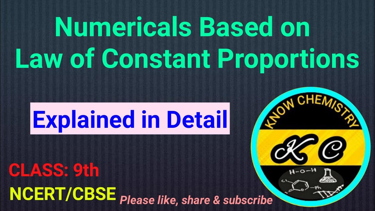 Numerical Based On Law Of Constant Proportion Class 9 Law Of Constant Numerical Based On Law Of Constant Proportion Class 9 Law Of Constant