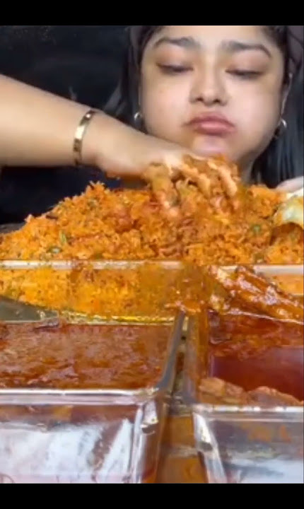 Maddy eats Big bite's spicy chicken biryani recipe mukbange