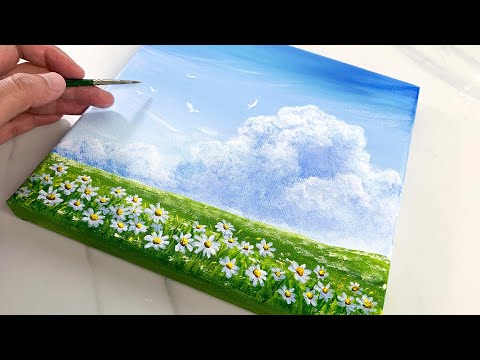 Easy way to paint with acrylics 🎨 #acrylicpainting