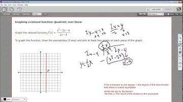 Graphing a rational function - quadratic over linear