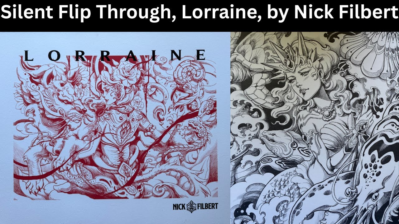 Silent Flip Through of Adult Colouring Book Lorraine, by Nick Filbert