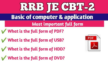 RRB JE CBT-2 CLASSES||Most important full forms of computer||most important mcqs Basic of computer