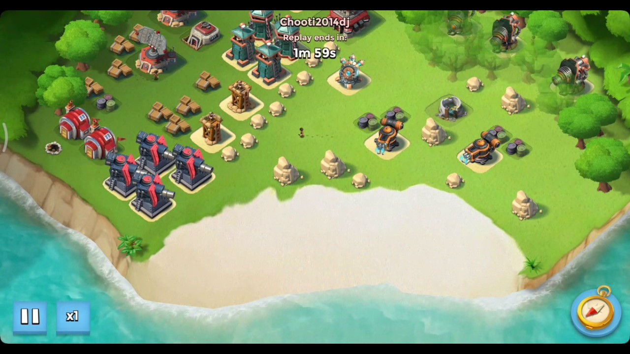 How to do CASA HAMMERMAN HQ 22, in Boom Beach. Attacker HQ 33 unboosted
