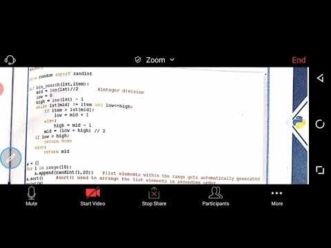 Class 12 | Computer Science | Binary search using randint()