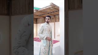 Ivory Gold & Mint Green Sherwani | Royal Mughal Inspired Wedding Wear ✨