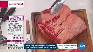 Curtis stone 8pack 10 oz. grassfed australian ribeye ste...