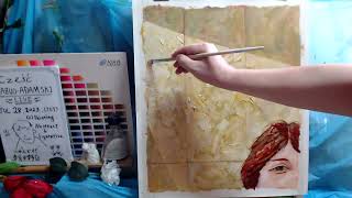 Oil painting  portrait day 3 op1063-3  [LIVE]--  