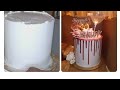 HOW TO STACK AND DECORATE A DOUBLE BARREL CAKE /Rose Gold Drip Cake Tutorial/ Cake Stacking System