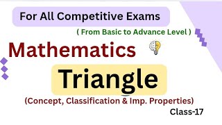Triangle !! Concept,types &amp; properties of triangle!! MCQs questions#maths#mathematics #exam#hprca#hp