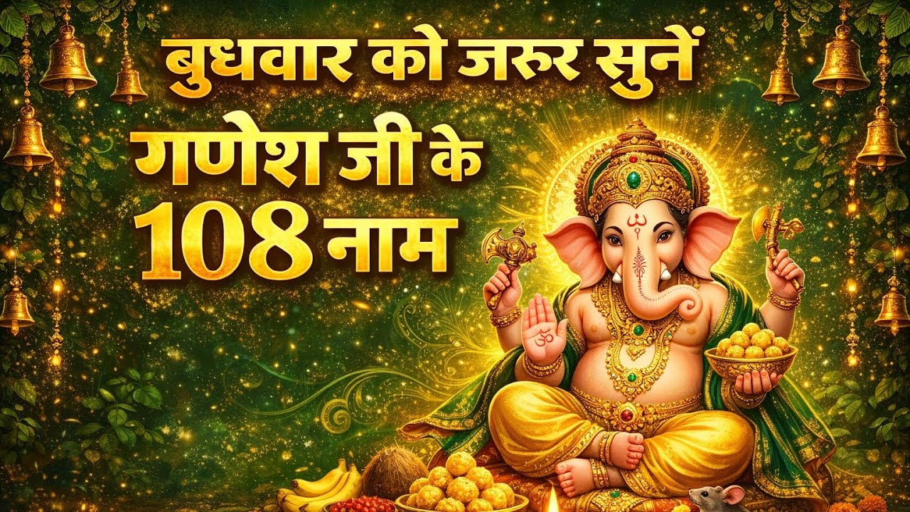 बुधवार को जरूर सुनें || गणेश जी के 108 नाम || 108 Names Of Ganesh ji || Powerfull Ganesh Mantra 