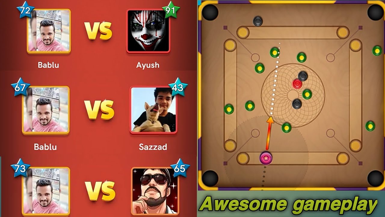 Awesome Gameplay 💖💪🔥 Bablu Singh Carrom pool 🤠@BabluSinghCarromPool
