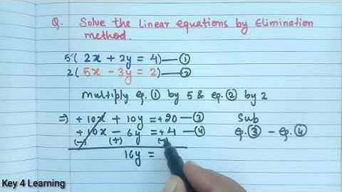 Class 10 linear equations in two variables | Elimination Method | How to solve linear equations