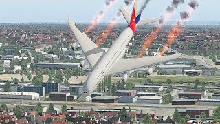 Most Terrible Crash Just After Takeoff Because All Engines Failed Suddenly [Xp 11]