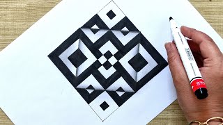 Famous Simple op art / optical illusion art tutorial Zentangle / geometric drawing for beginners Net Worth