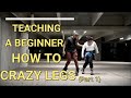 Teaching a beginner skater how to crazy legs  part 1