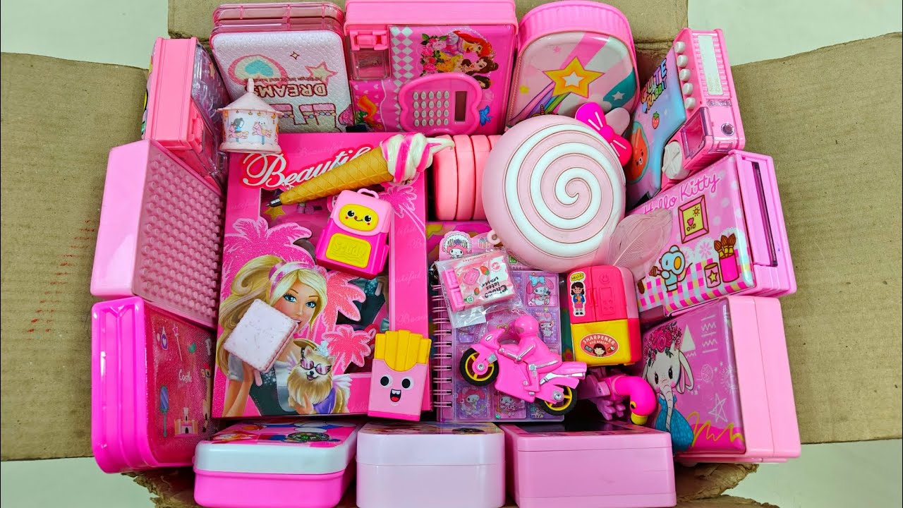 Top Most Pink Stationery, Princess Pencil Box, School Stationery, Pink toy, Unboxing Cute Stationery