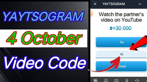 Yaytsogram Youtube Code Today 4 October| Yaytsogram Sponsor Chiper Code | Yaytsogram Chiper Code