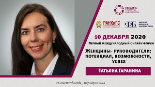 Татьяна Гаранина, Финляндия, на Первом международном форуме &quot;Женщины-руководители&quot;_10.12.2020