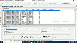 Thresholds & Issues in Primavera P6 | Monitor Thresholds | Issue Navigator (Watch & Learn) screenshot 3