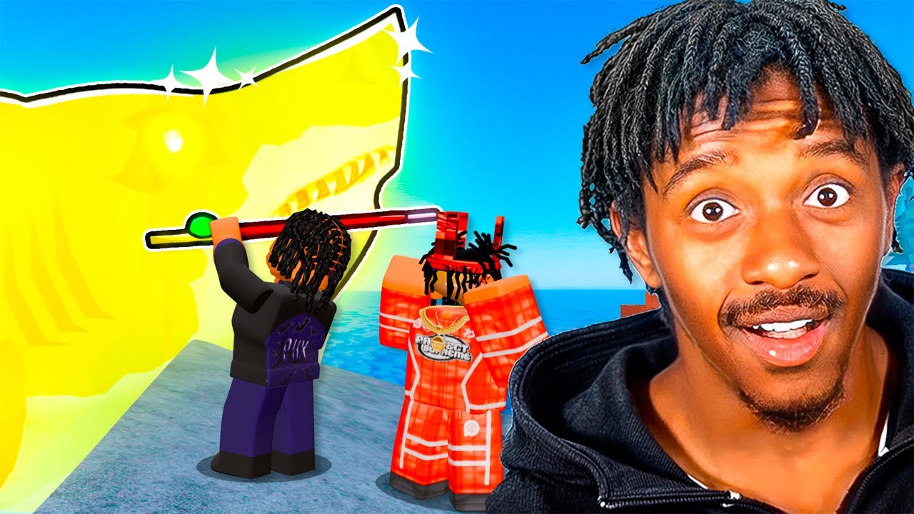 My Little Brother Caught THIS In Roblox Fisch