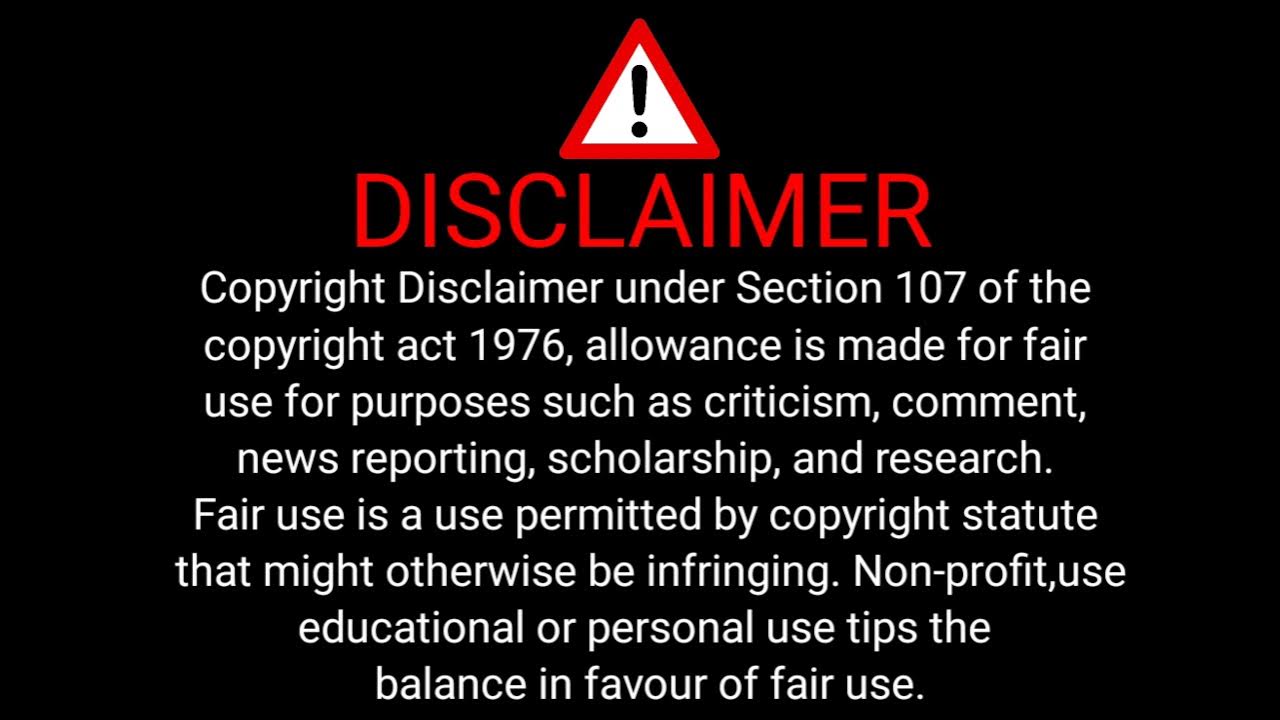 Copyright free disclaimer intro for your youtube videos / technical