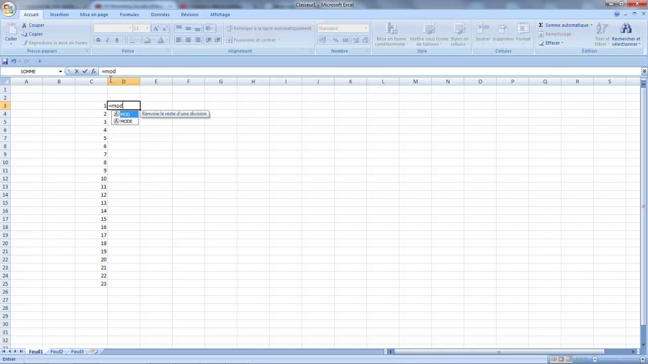 Pair et impair sur Excel - YouTube