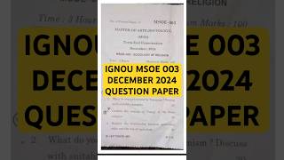 IGNOU MSOE 003 IMPORTANT QUESTIONS😱 DEC 2024 PAPER #ignou #msoe003 #ignouquestionpaper #important