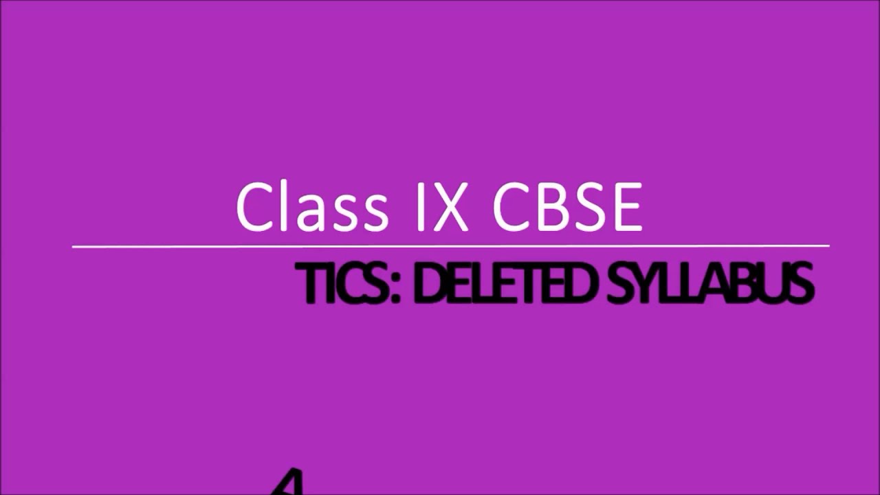 Reduced Syllabus Of Class 9 Cbse YouTube