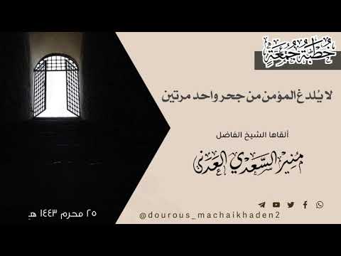 خطبة لا يلدغ المؤمن من جحر واحد مرتين الشيخ منير السعدي العدني