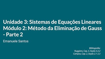 Implementação do Método da Eliminação de Gauss