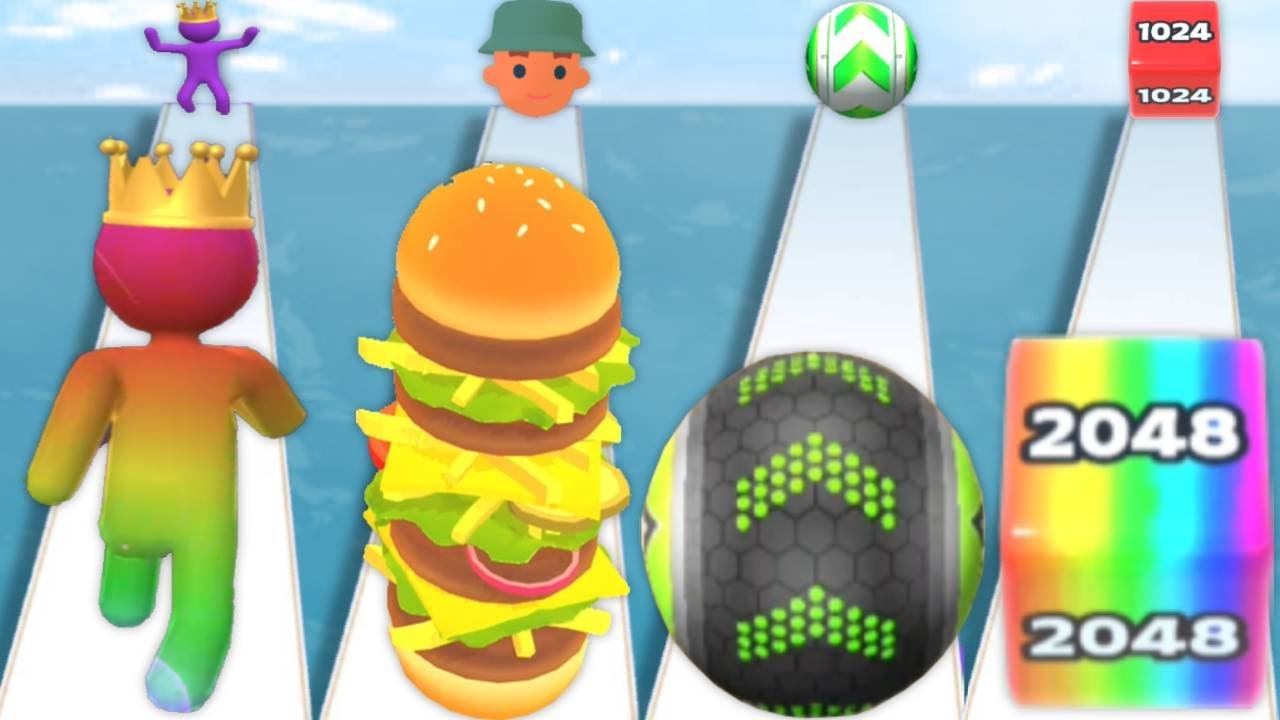 Max Rush Ios GIANT RUSH vs BURGER RUSH vs GOING BALLS vs JELLY RUN 2048 - Gameplay ...