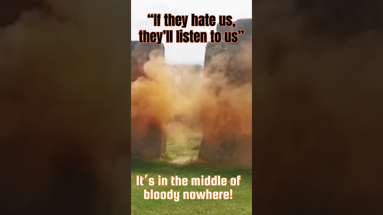 Idiots damaging 5000yr old Stonehenge - A WORLD WONDER 